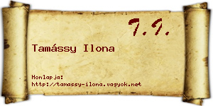 Tamássy Ilona névjegykártya