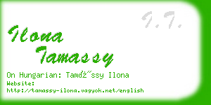 ilona tamassy business card